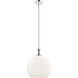 Astor 1 Light 14 inch Polished Nickel Pendant Ceiling Light in Matte White Glass