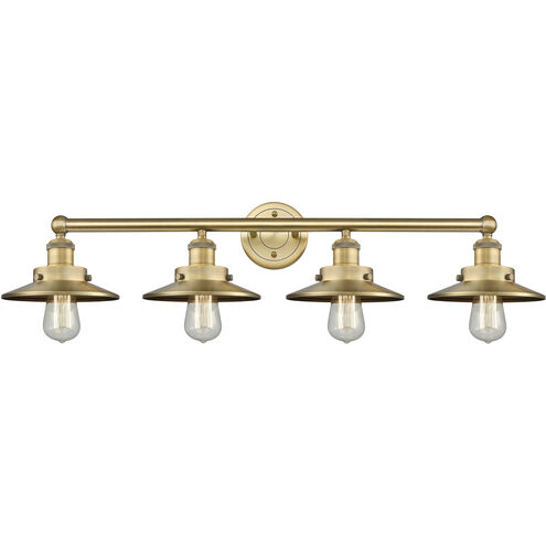 Railroad 4 Light 35 inch Brushed Brass Bath Vanity Light Wall Light
