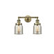 Franklin Restoration Small Bell LED 15 inch Antique Brass Bath Vanity Light Wall Light in Silver Plated Mercury Glass, Franklin Restoration