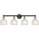 Dayton 4 Light 32.5 inch Black Antique Brass Bath Vanity Light Wall Light in White