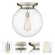 Beacon 1 Light 15.75 inch Satin Nickel Flush Mount Ceiling Light