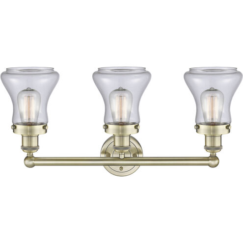Bellmont 3 Light 24.5 inch Antique Brass Bath Vanity Light Wall Light in Clear