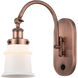 Franklin Restoration Canton LED 6.5 inch Antique Copper Sconce Wall Light in Matte White Glass