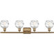 Ballston Small Deco Swirl 4 Light 36 inch Brushed Brass Bath Vanity Light Wall Light, Ballston