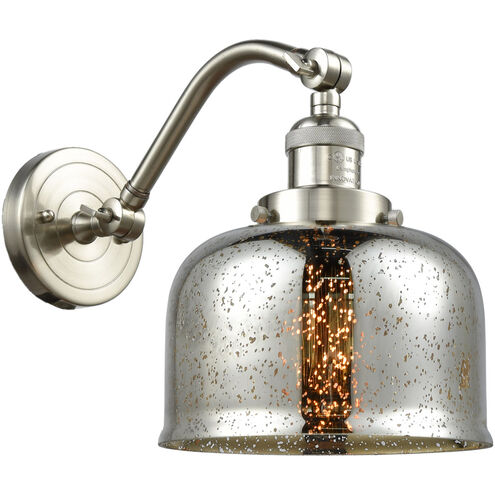 Franklin Restoration Large Bell 1 Light 8 inch Polished Chrome Sconce Wall Light in Silver Plated Mercury Glass, Franklin Restoration