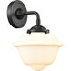 Nouveau Small Oxford LED 7.5 inch Oil Rubbed Bronze Sconce Wall Light in Matte White Glass, Nouveau