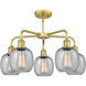 Belfast 5 Light 24 inch Satin Gold Chandelier Ceiling Light in Seedy