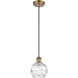 Ballston Small Deco Swirl 1 Light 6 inch Brushed Brass Mini Pendant Ceiling Light, Ballston