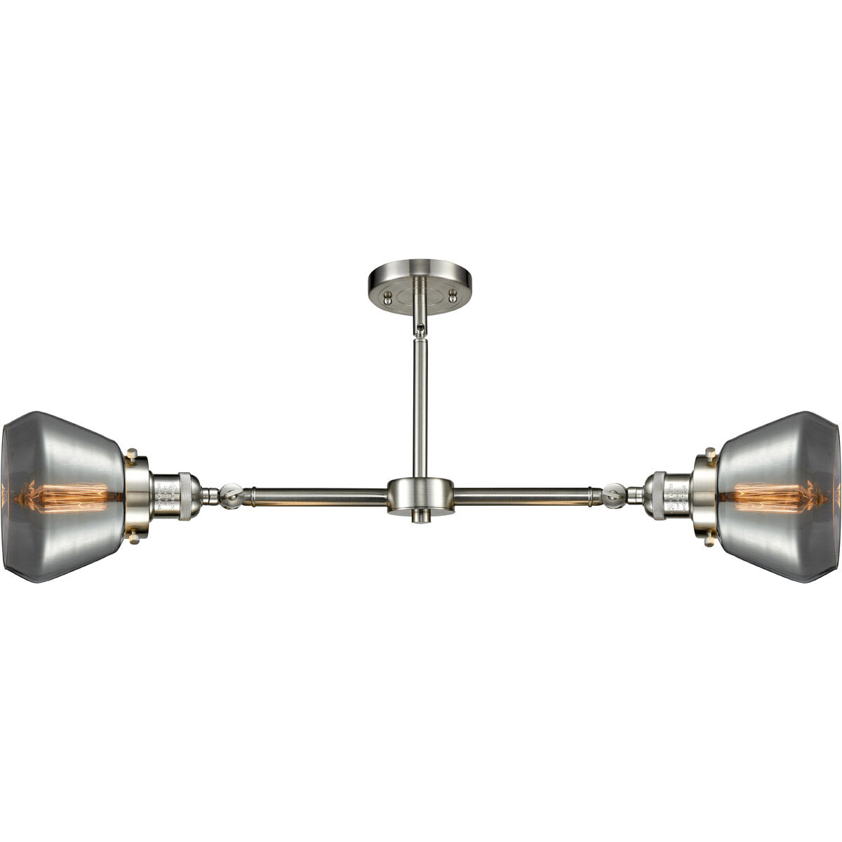 Franklin Restoration Fulton LED 21 inch Brushed Satin Nickel Chandelier Ceiling Light in Plated Smoke Glass, Franklin Restoration