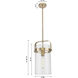 Pilaster 1 Light 9.38 inch Satin Nickel Pendant Ceiling Light in Clear Glass