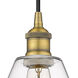 Edison Cindyrella LED 6 inch Brushed Brass Mini Pendant Ceiling Light
