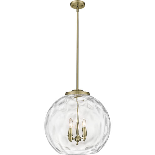 Ballston Athens Water Glass 3 Light 17.88 inch Antique Brass Statement Pendant Ceiling Light in Incandescent