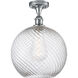 Ballston X-Large Twisted Swirl LED 12 inch Polished Chrome Semi-Flush Mount Ceiling Light, Ballston