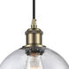 Ballston Athens LED 8 inch Antique Brass Mini Pendant Ceiling Light, Ballston