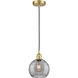 Edison Athens Deco Swirl 1 Light 8 inch Satin Gold Mini Pendant Ceiling Light