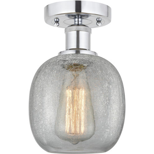 Edison Belfast 1 Light 6 inch Brushed Satin Nickel Flush Mount Ceiling Light in Matte White Glass