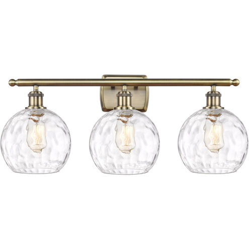 Ballston Athens Water Glass 3 Light 26 inch Antique Brass Bath Vanity Light Wall Light