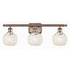 Ballston White Mouchette 3 Light 26 inch Antique Copper Bath Vanity Light Wall Light
