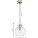 Newton Sphere 1 Light 10 inch Brushed Brass Pendant Ceiling Light in Matte White Glass