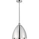 Edison Dome LED 12 inch Polished Chrome Mini Pendant Ceiling Light