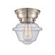Aditi Small Bell 1 Light 6 inch Brushed Satin Nickel Flush Mount Ceiling Light in Clear Glass, Aditi