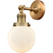 Franklin Restoration Beacon LED 6 inch Brushed Brass Sconce Wall Light in Matte White Glass, Franklin Restoration