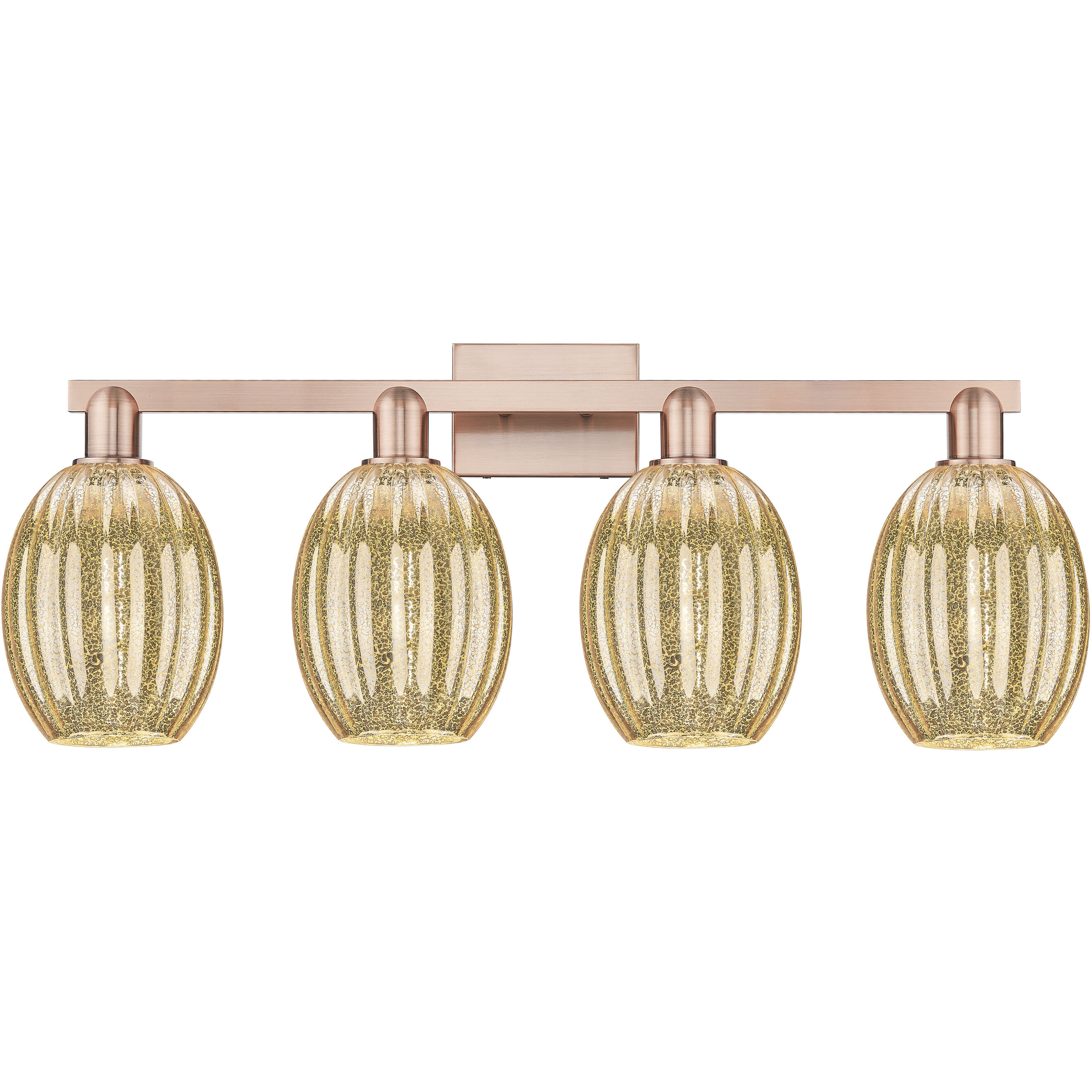 Preston 4 Light 36 inch Antique Copper Bath Vanity Light Wall Light in Mercury Glass