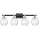 Arcadia Waverly 4 Light 33 inch Black Antique Brass Bath Vanity Light Wall Light