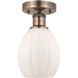 Eaton 1 Light 5.5 inch Antique Copper Semi-Flush Mount Ceiling Light
