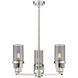 Utopia 3 Light 21.5 inch Satin Nickel Pendant Ceiling Light in Plated Smoke Glass