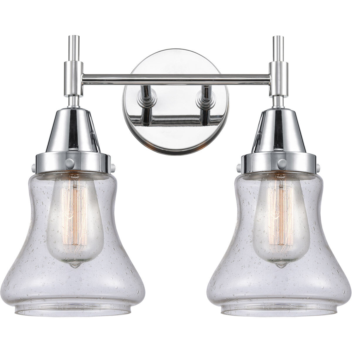 Caden LED 15 inch Polished Chrome Bath Vanity Light Wall Light in Seedy Glass