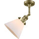 Franklin Restoration Large Cone 1 Light 8 inch Antique Brass Semi-Flush Mount Ceiling Light in Incandescent, Matte White Glass, Franklin Restoration