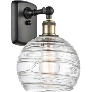 Ballston Deco Swirl LED 8 inch Black Antique Brass Sconce Wall Light, Ballston