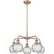 Athens Water Glass 5 Light 23.88 inch Antique Copper Chandelier Ceiling Light
