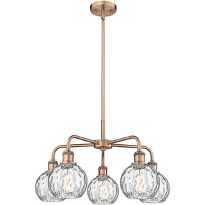 Athens Water Glass 5 Light 23.88 inch Antique Copper Chandelier Ceiling Light
