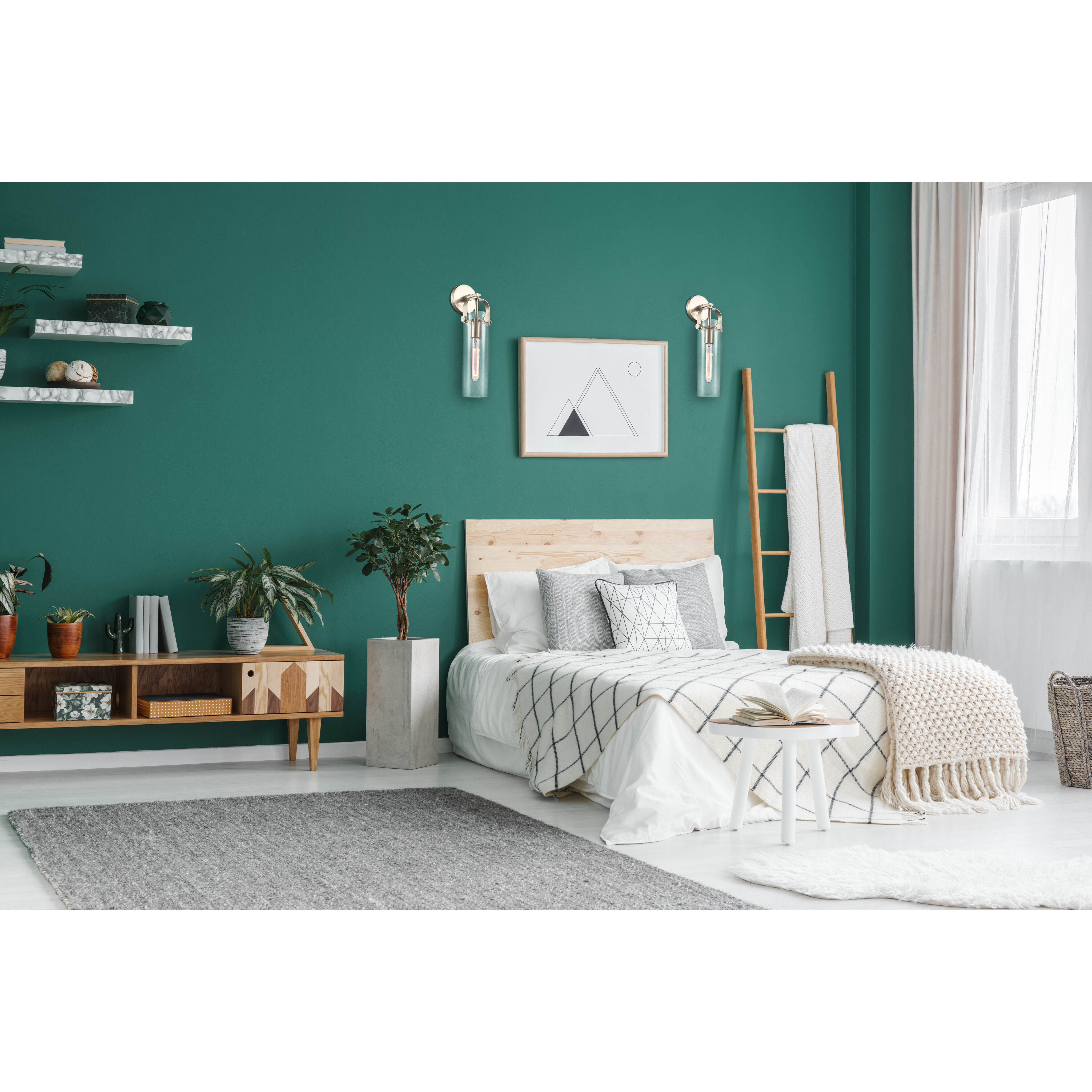 Restoration Pilaster LED 4.88 inch Brushed Satin Nickel Sconce Wall Light, Restoration