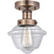 Oxford 1 Light 6.5 inch Antique Copper Semi-Flush Mount Ceiling Light