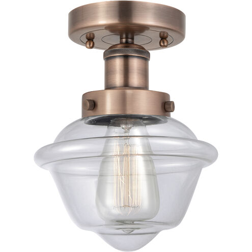 Oxford 1 Light 6.5 inch Antique Copper Semi-Flush Mount Ceiling Light