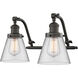 Franklin Restoration Small Cone LED 18 inch Oil Rubbed Bronze Bath Vanity Light Wall Light in Clear Glass, Franklin Restoration