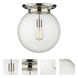 Beacon 1 Light 14 inch Polished Nickel Flush Mount Ceiling Light