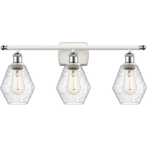 Ballston Cindyrella 3 Light 26 inch White and Polished Chrome Bath Vanity Light Wall Light in Incandescent, Seedy Glass