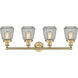 Chatham 4 Light 33.5 inch Brushed Brass Bath Vanity Light Wall Light in Clear Glass
