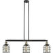 Franklin Restoration Small Bell Cage LED 38.5 inch Black Antique Brass Island Light Ceiling Light in Silver Plated Mercury Glass, Franklin Restoration