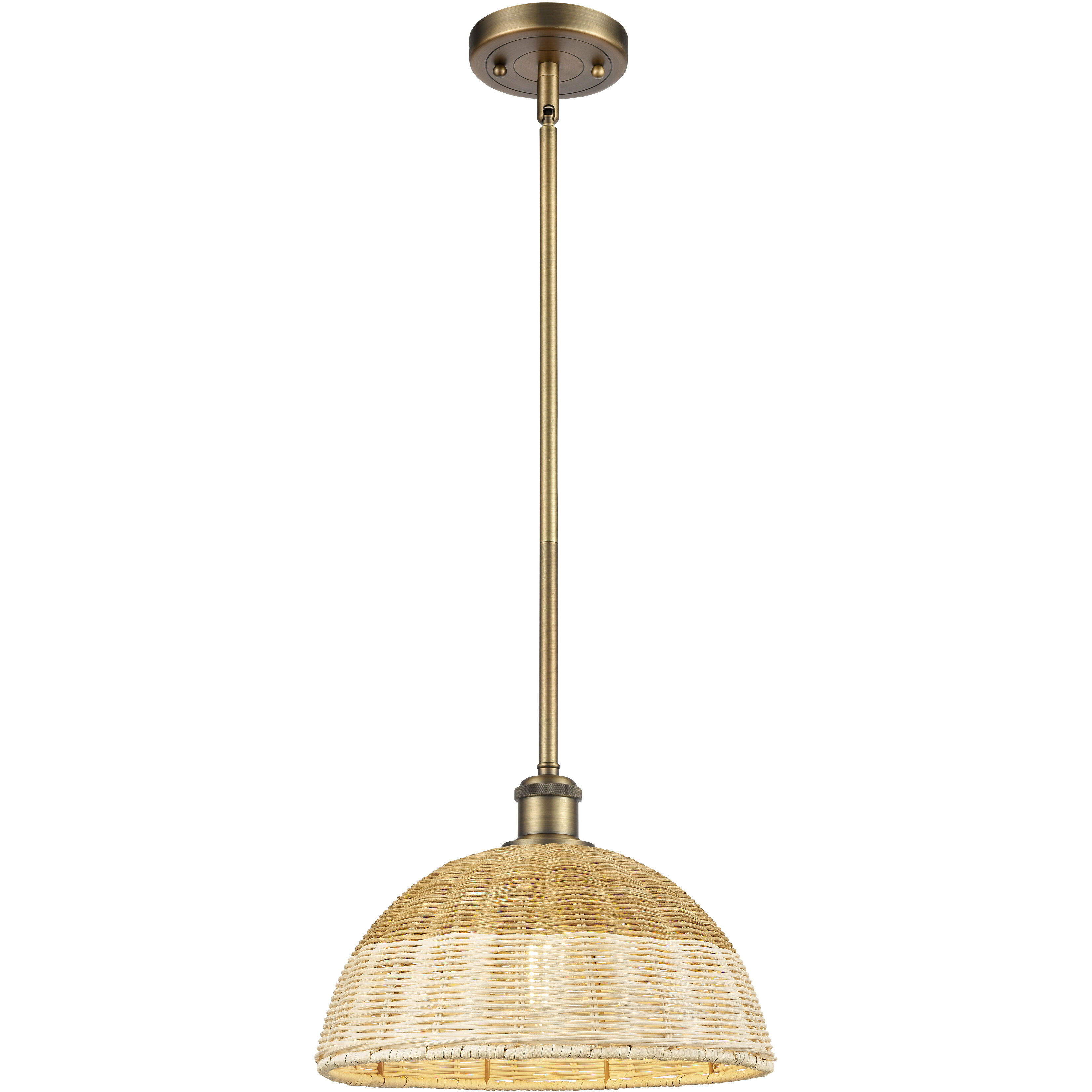 Ballston Bristol Natural II 1 Light 11.75 inch Brushed Brass Mini Pendant Ceiling Light