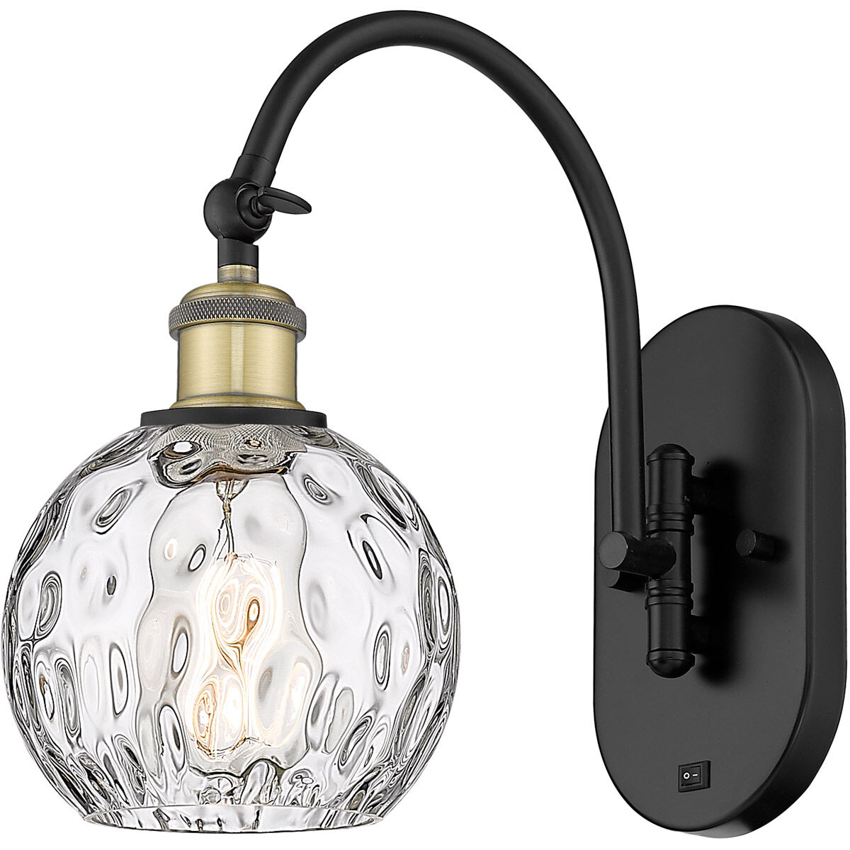 Ballston Athens Water Glass LED 6 inch Black Antique Brass Sconce Wall Light