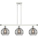 Ballston Rochester 3 Light 36 inch White Polished Chrome Stem Hung Island Light Ceiling Light