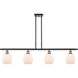 Ballston Belfast LED 48 inch Black Antique Brass Island Light Ceiling Light in Matte White Glass, Ballston