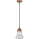 Nouveau 2 Bellmont 1 Light 6 inch Antique Copper Mini Pendant Ceiling Light in Clear Glass