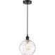Edison Athens Water Glass LED 8 inch Matte Black Mini Pendant Ceiling Light