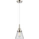 Downtown Urban Cone 1 Light 6.25 inch Polished Nickel Mini Pendant Ceiling Light in Clear